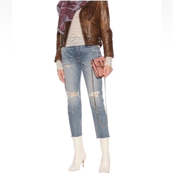 GRLFRND Denim - GRLFRND | Karolina High-Rise Light Wash Distressed Jeans in ‘To Be Continued’ 25